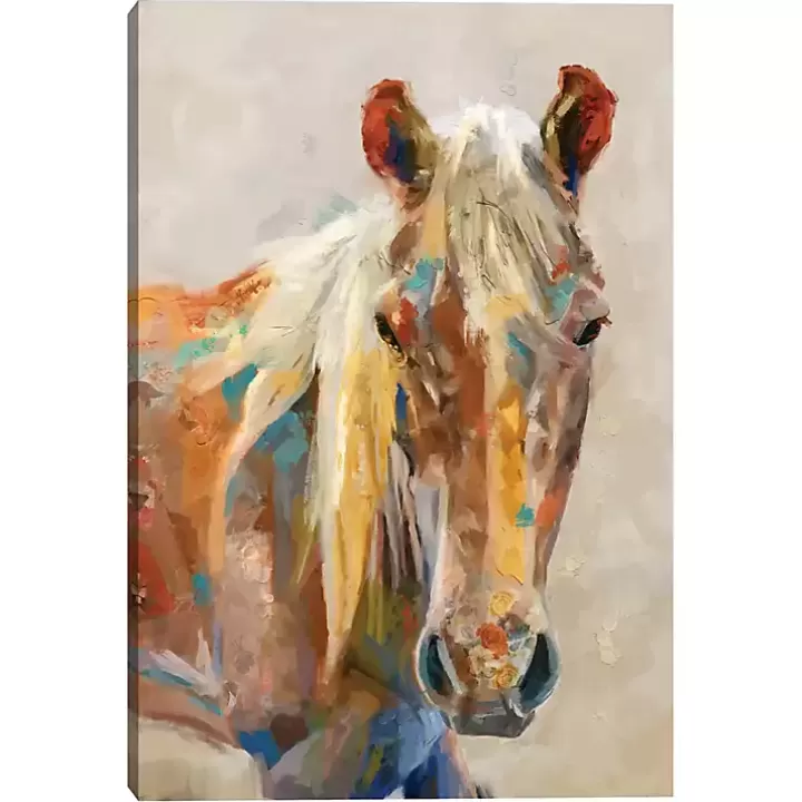 Hot Equine Colors Portrait Canvas Art Print, 24x36 in. Canvas Art