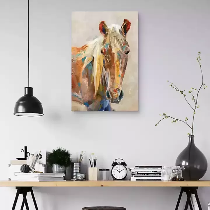 Hot Equine Colors Portrait Canvas Art Print, 24x36 in. Canvas Art