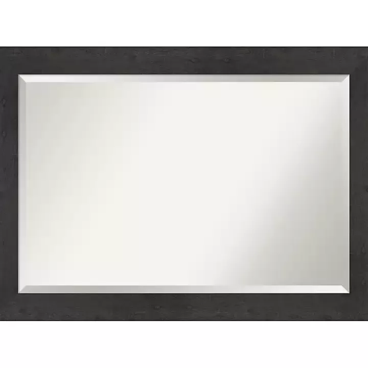 Outlet Espresso Plank Beveled Mirror Framed Mirrors