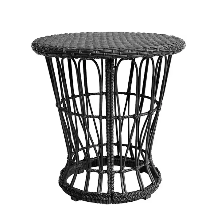 Hot Espresso Resin Wicker Accent Table Outdoor Tables