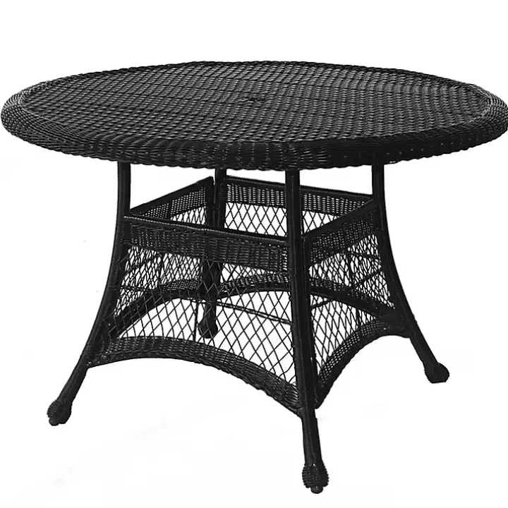 Cheap Espresso Resin Wicker Round Dining Table Outdoor Dining