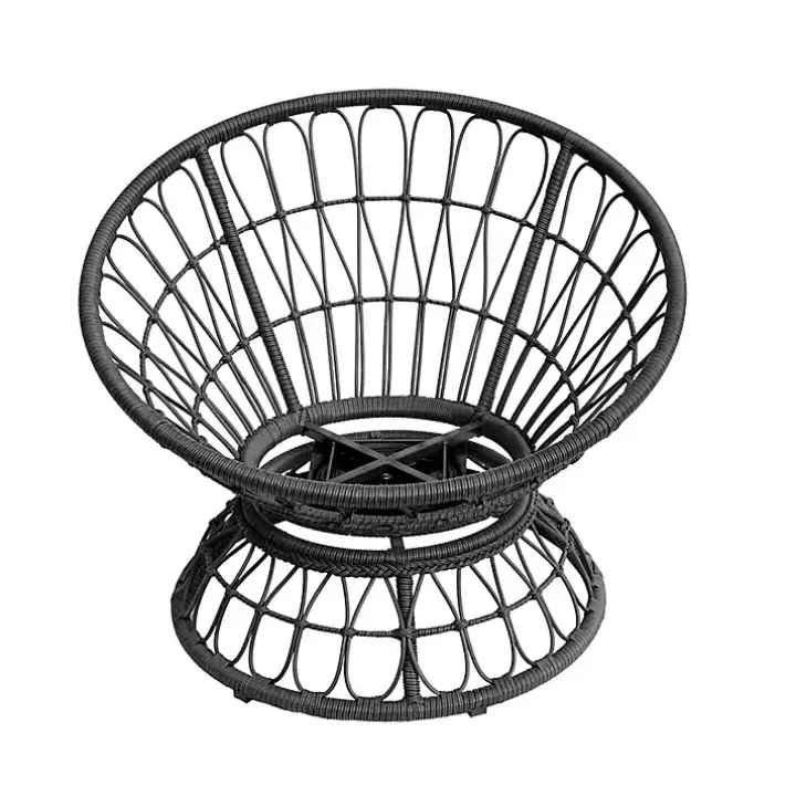 Sale Espresso Resin Wicker Swivel Chair Outdoor Seating