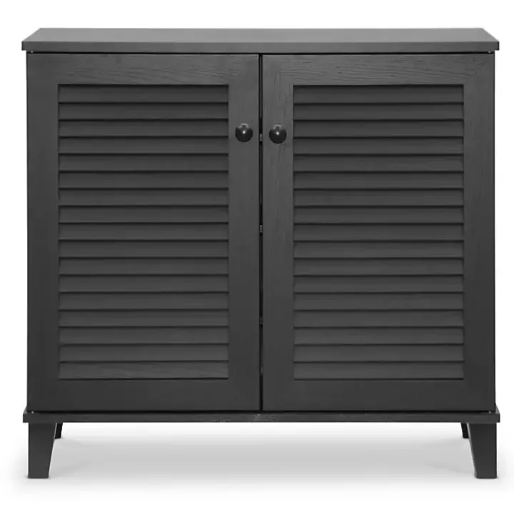 Discount Espresso Shutter Door Wooden Cabinet Cabinets & Sideboards