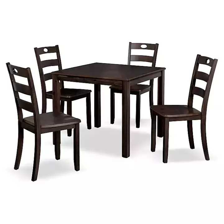 Clearance Espresso Wood Brooke 5-pc. Dining Furniture Set Dining Sets