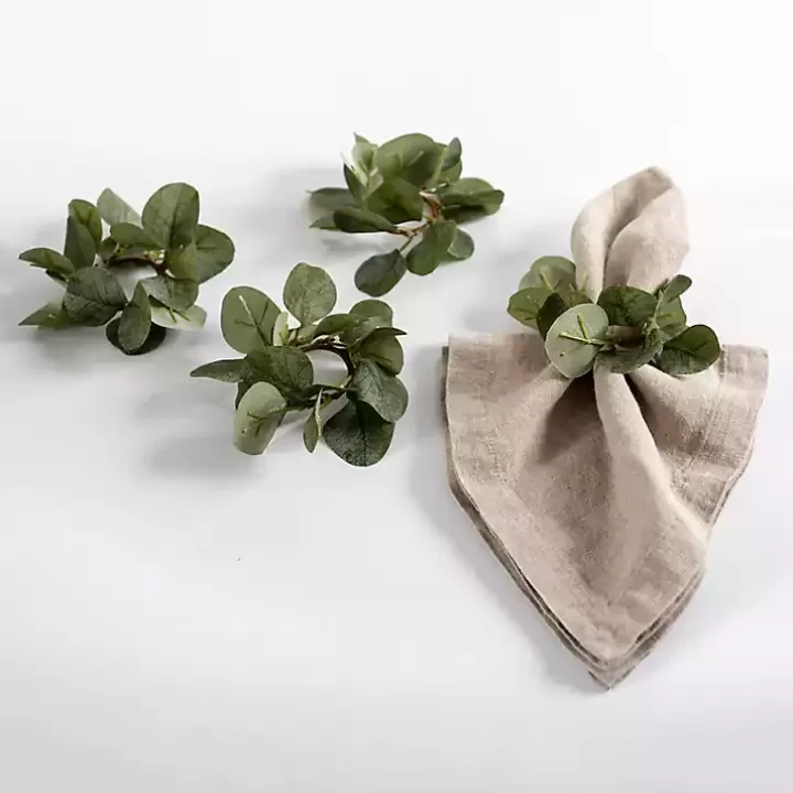 Fashion Eucalyptus Napkin Ring Table Linens