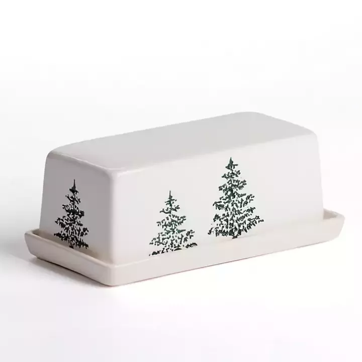 Outlet Evergreen Ceramic Butter Dish Serving & Entertaining