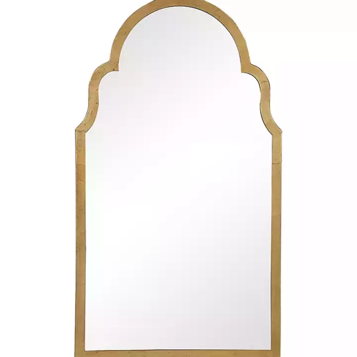 Cheap Ezra Gold Leaf Arched Mirror Decorative Mirrors