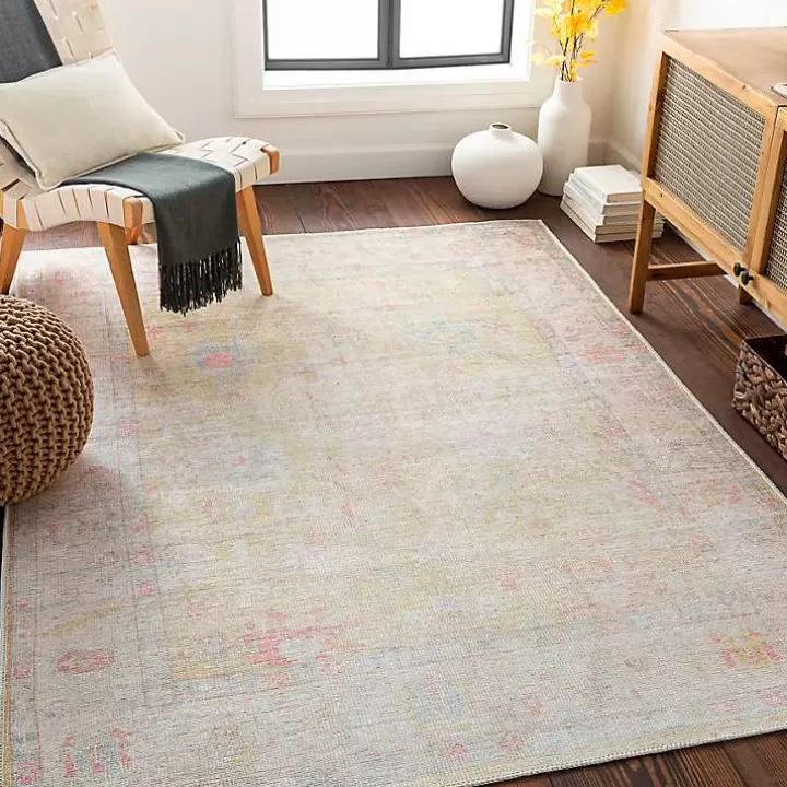 Store Faded Botanical Washable Area Rug, 6x9 Area Rugs