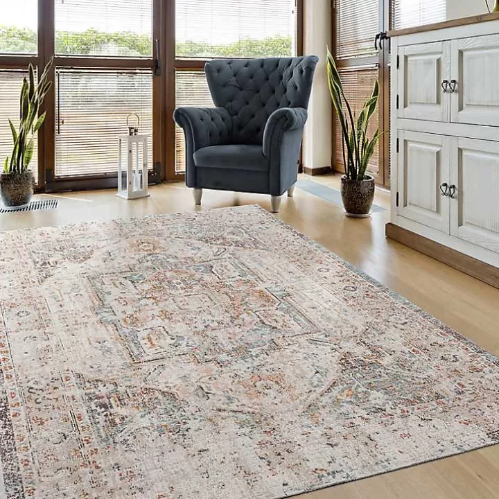 Sale Faded Turkish Indoor/Outdoor Area Rug, 5x7 Outdoor Rugs