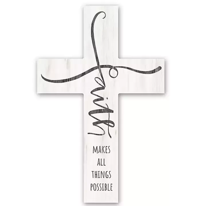 Cheap Faith Makes All Things Possible Cross Wall Plaque Wall Quotes & Signs