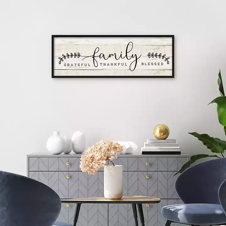 Fashion Family Thankful Grateful Blessed Wood Wall Plaque Wall Quotes & Signs