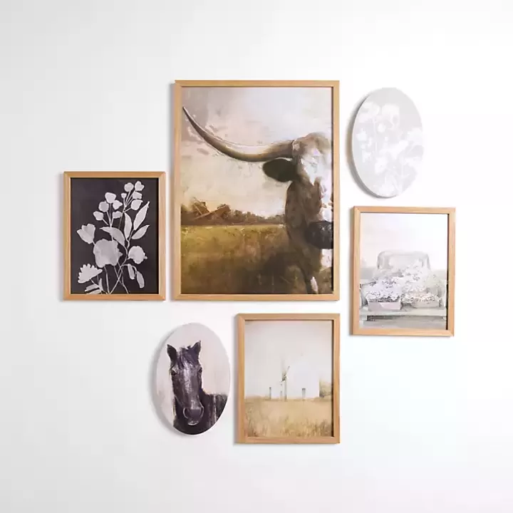 Hot Farmhouse Framed Art 6-pc. Gallery Set Framed Art