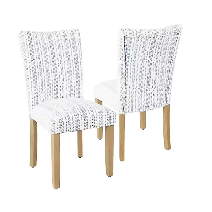 Sale Farmhouse Stripes Highback Dining Chairs, Set of 2 Dining Chairs