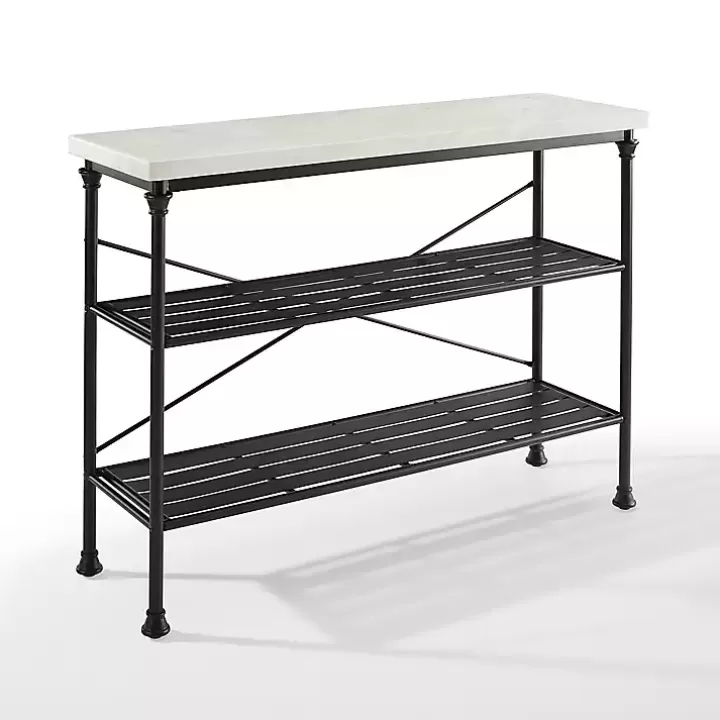 Sale Faux Marble Top 3-Tier Melody Console Table Console Tables