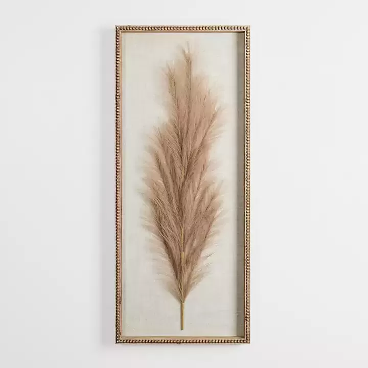 Flash Sale Faux Pampas Grass Beaded Frame Wall Plaque Wall Plaques