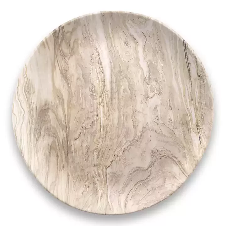 Shop Faux Wood Melamine Dinner Plates, Set of 6 Outdoor Dining