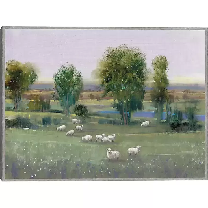 Cheap Field of Sheep Framed Canvas Art Print Canvas Art