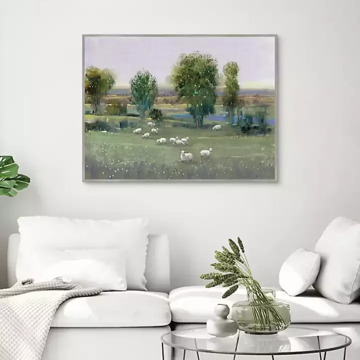 Cheap Field of Sheep Framed Canvas Art Print Canvas Art