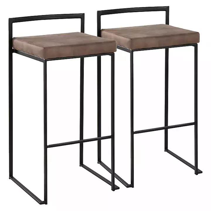 Sale Fiji Stackable Bar Stools, Set of 2 Bar Stools & Counter Height Stools