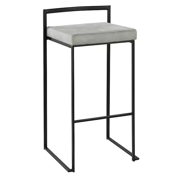 Clearance Fiji Stackable Bar Stools, Set of 2 Bar Stools & Counter Height Stools