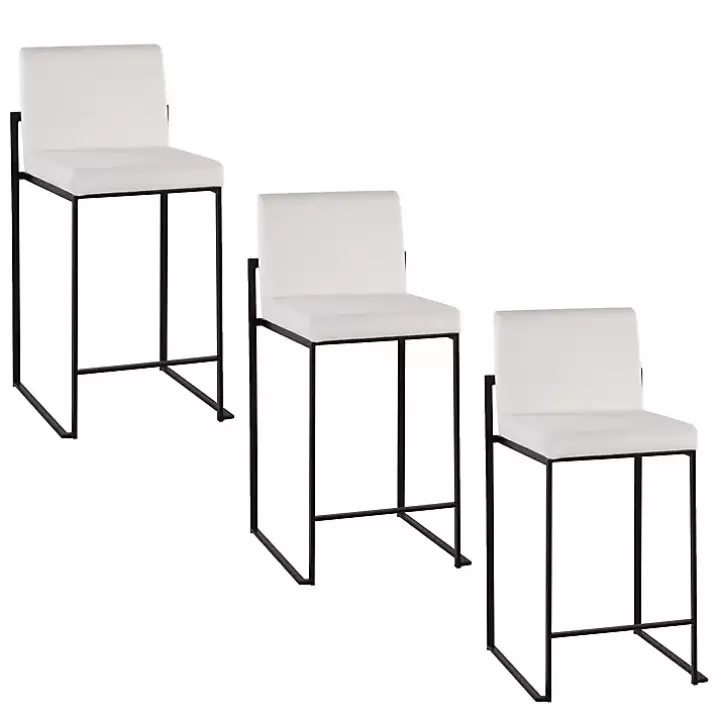 Discount Fiji Velvet Counter Stools, Set of 3 Bar Stools & Counter Height Stools