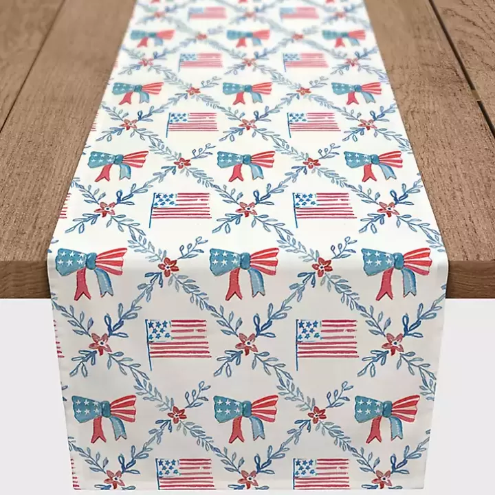 Discount Flags and Bows 4th of July Table Runner, 90 in. Table Linens