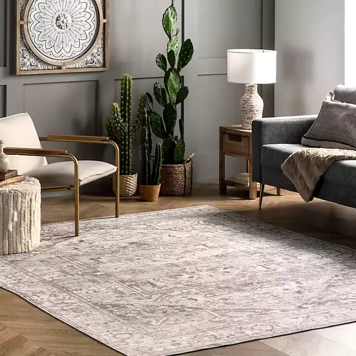 Outlet Flo Vintage Medallion Washable Area Rug, 6x9 Area Rugs