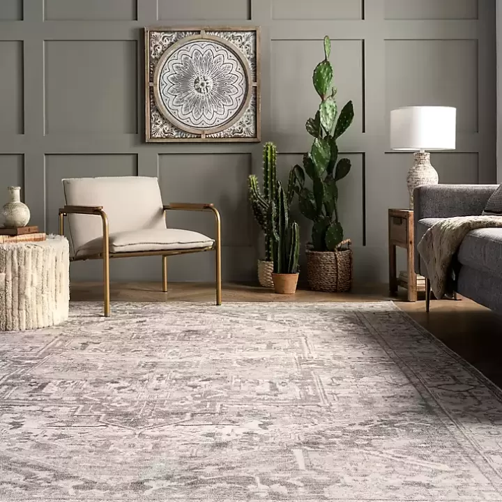 Outlet Flo Vintage Medallion Washable Area Rug, 6x9 Area Rugs