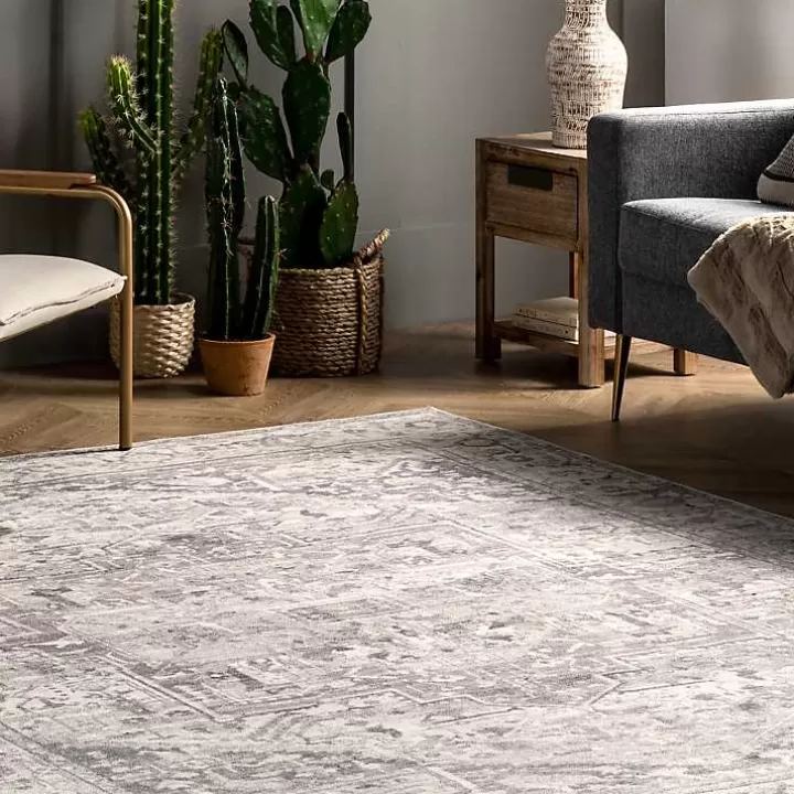 Outlet Flo Vintage Medallion Washable Area Rug, 6x9 Area Rugs