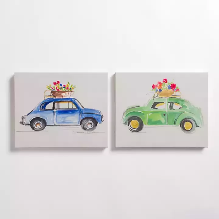 Best Sale Floral Cars Canvas Art Prints, Set of 2 Canvas Art