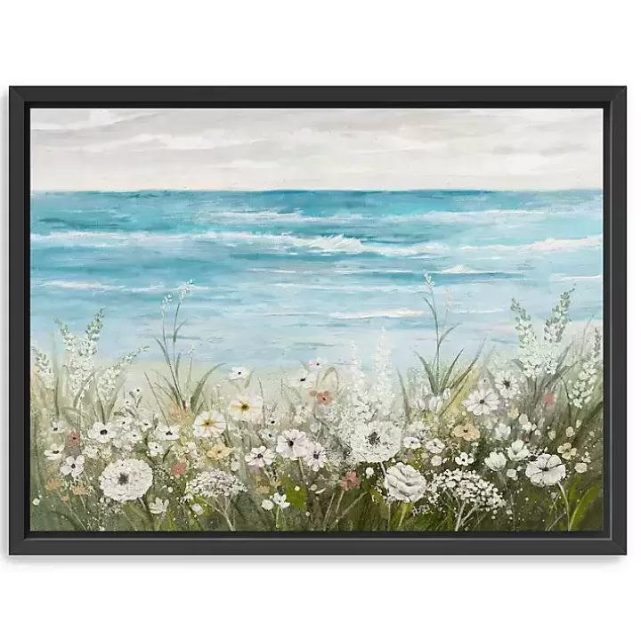 Cheap Floral Coast Black Framed Canvas Art Print Canvas Art