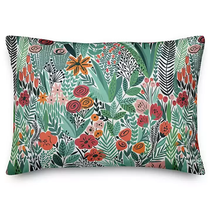 Shop Floral Forest Outdoor Accent Pillow Outdoor Cushions & Pillows