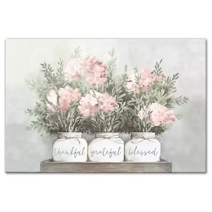 Shop Floral Mason Jars Canvas Art Print Canvas Art