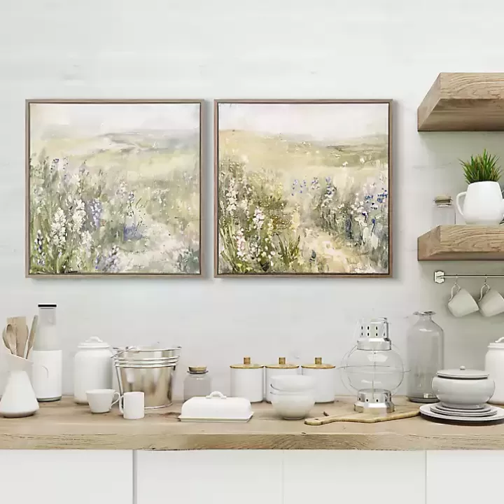 Shop Floral Meadows Framed Canvas Art Prints, Set of 2 Canvas Art