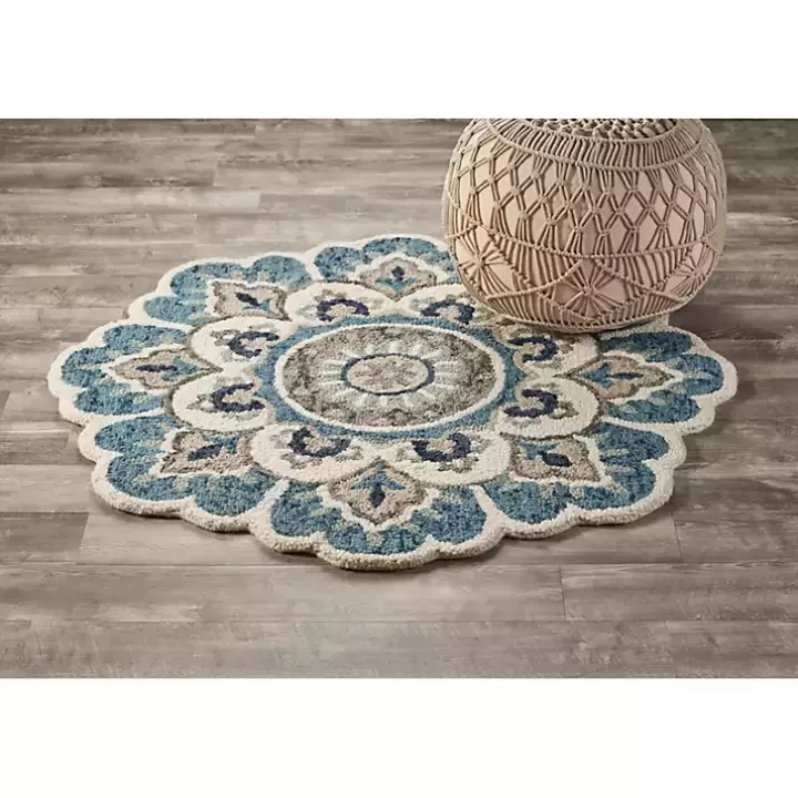 Fashion Floral Round Edged Area Rug, 6 ft. Area Rugs