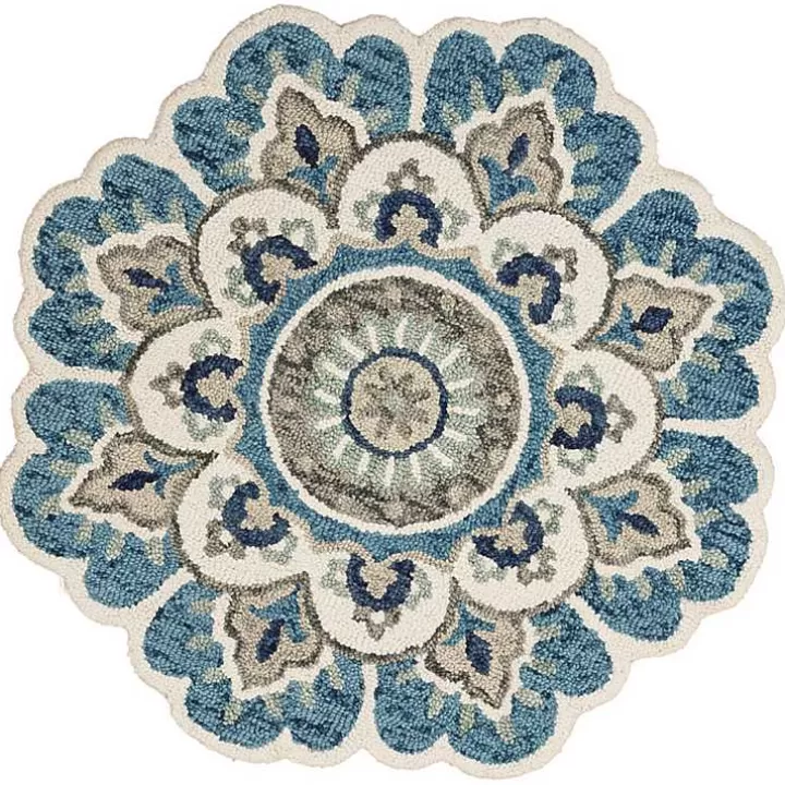 Fashion Floral Round Edged Area Rug, 6 ft. Area Rugs