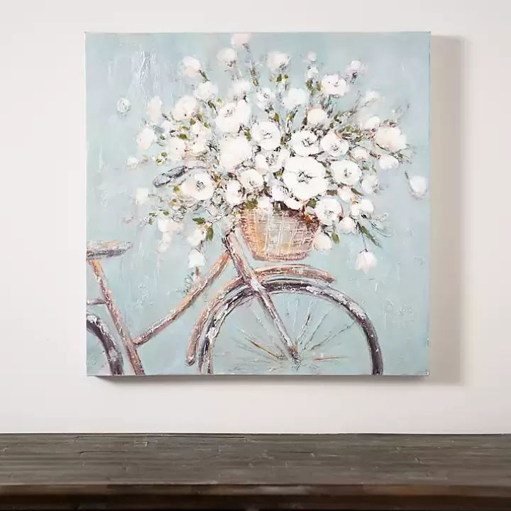 Outlet Flower Basket on Bike Canvas Art Print Canvas Art