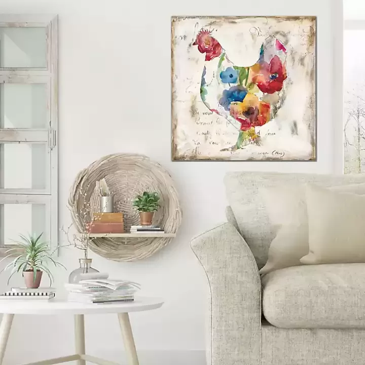 Outlet Flowered Hen Canvas Art Print Canvas Art