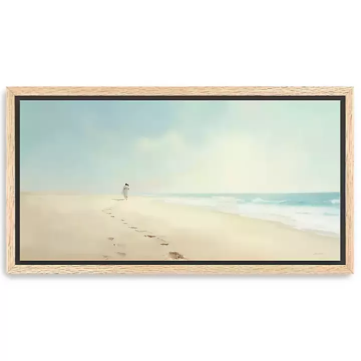 Outlet Footprints On The Sand Framed Canvas Art Print Canvas Art