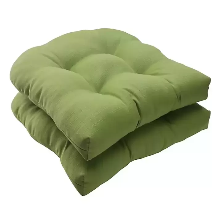 Best Sale Forest Tufted Outdoor Wicker Cushions, Set of 2 Outdoor Cushions & Pillows