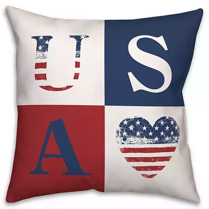 Best Sale Fourth of July Rustic USA Indoor/Outdoor Pillow Outdoor Cushions & Pillows