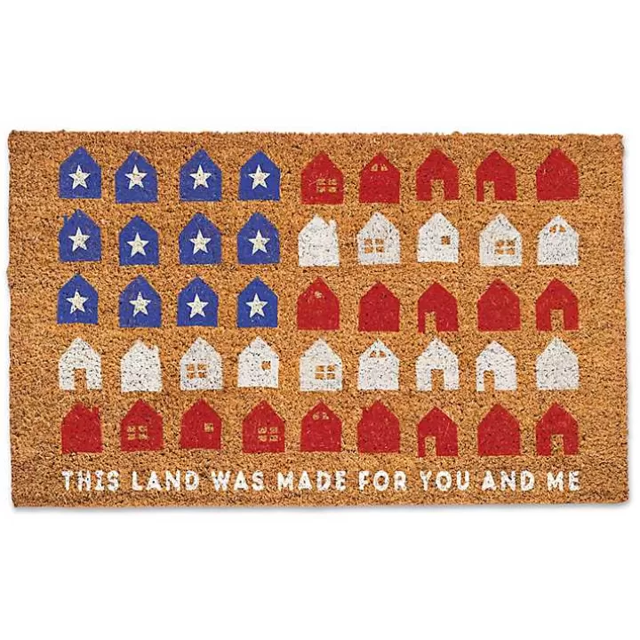 Cheap Fourth of July This Land Coir Doomat Doormats