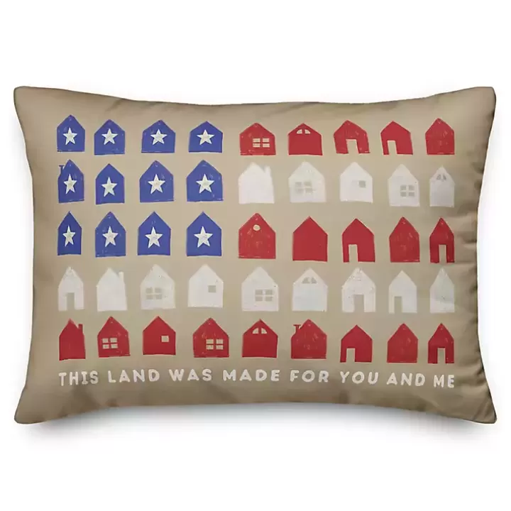 Online Fourth of July This Land Indoor/Outdoor Pillow Outdoor Cushions & Pillows