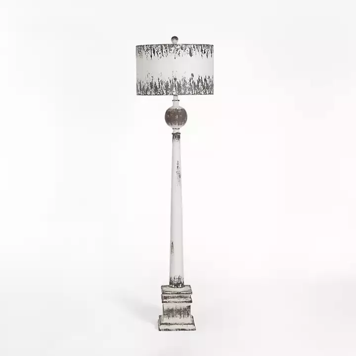 Discount French Distressed White Floor Lamp Floor Lamps