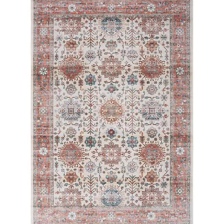 Fashion Fulton Red Floral Medallion Area Rug, 7x10 Area Rugs