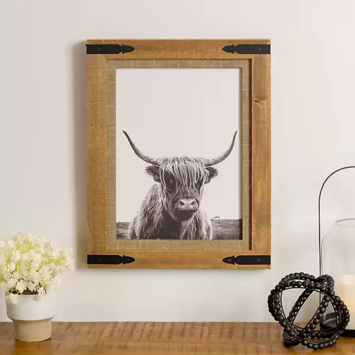 Outlet Furry Highland Cow Framed Art Print Framed Art