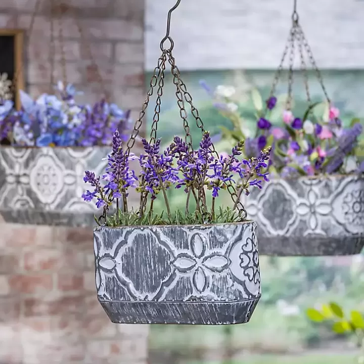 Discount Galvanized Hanging Bucket Planters, Set of 3 Planters