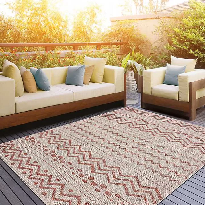 Shop Geometric Stripe Sun Shower Outdoor Area Rug, 7x9 Outdoor Rugs