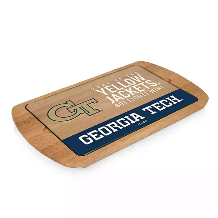 Cheap Georgia Tech Wood and Glass Serving Board Serving & Entertaining