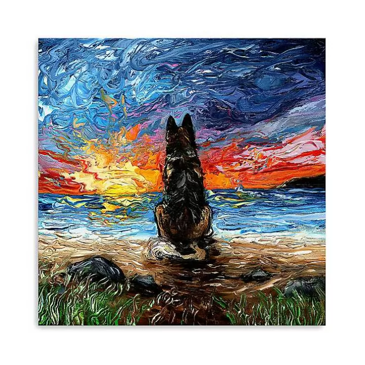 Online German Shepherd Beach Days Canvas Art Print Canvas Art